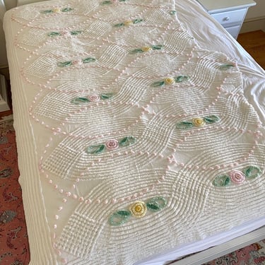 NEW - Vintage Chenille Bedspread Cutter, 1950's, Floral, Cottage, Shabby Chic 