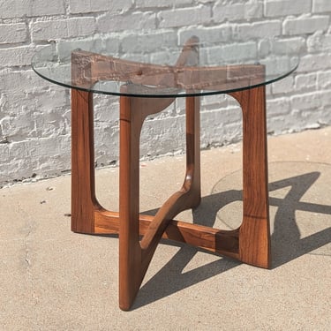 Mid Century Modern Adrian Pearsall Inspired Walnut Side Table 