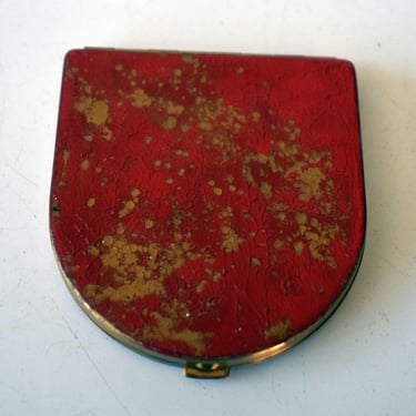 Vintage 30s Art Deco Textured Enameled Compact with Powder and Rouge by Van Style 