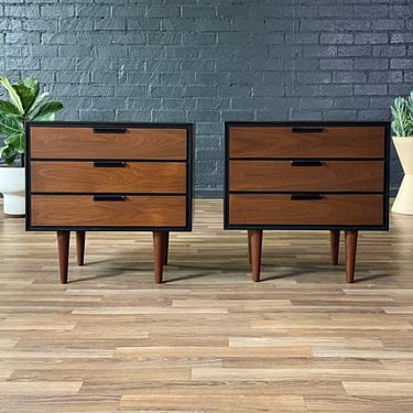 Pair of Mid-Century Modern Walnut Night Stands by The Rapport Co., c.1960’s 