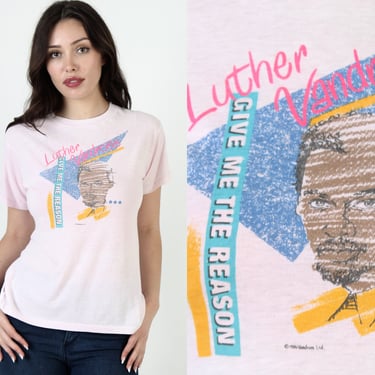 1986 Luther Vandross Give Me The Reason Concert Tour T Shirt, Vintage Soft And Thin 50 50 Rap Tee 