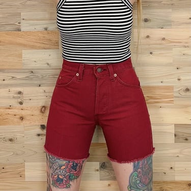 Levi's Mid Rise Button Fly Burgundy Jean Shorts / Size 23 