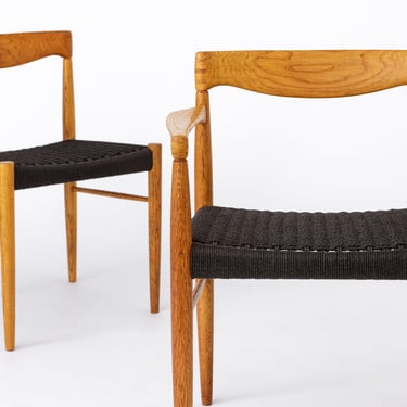 Set of 8 oak chairs, by H.W. Klein for Bramin, 1960s Denmark 