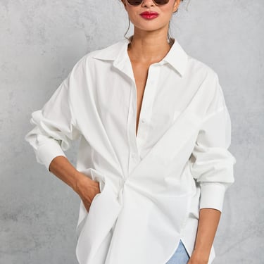 Diana Wrap Shirt in Poplin - White