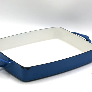 vintage Dansk Kobenstyle Blue Enamel Baking Dish 