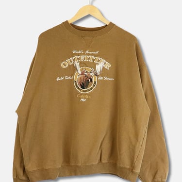 Vintage 1961 Cabela's Outfitter Moose Crewneck Sweatshirt Sz XL