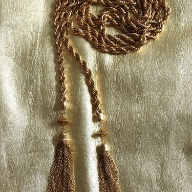 Golden Rope Tassel Lariat