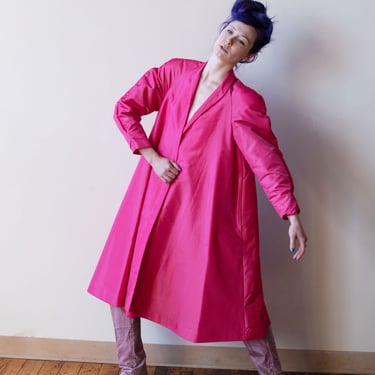 1980s Pink Taffeta Coat | Victor Costa 