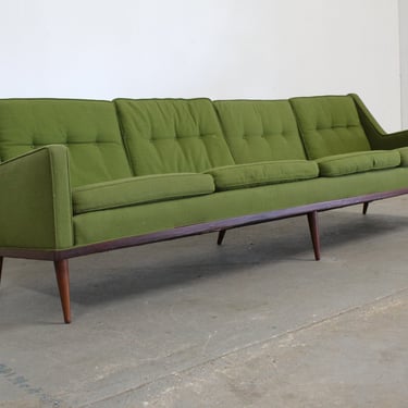 Mid-Century Modern Milo Baughman Style Pencil Splayed Leg 93" 4 Cushion Sofa 