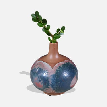 Robert Maxwell Studio Ceramic Vase with Blue & Green Glaze