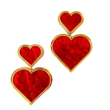 Sample Sale Red Heart Statement Earrings