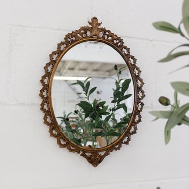 vintage Italian gilt metal ornate mirror