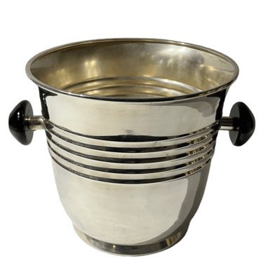 Black Handled Silverplated Art Deco  Champagne Cooler by WMF