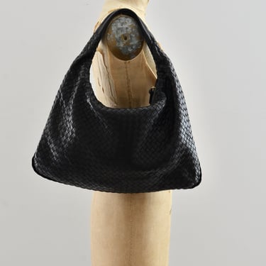 Bottega Veneta Large Intrecciato Veneta Hobo Black Bag