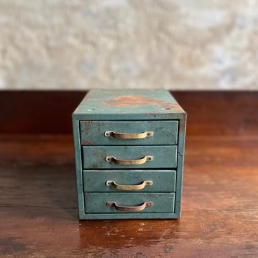 Vintage 4 Drawer Wards Tools Industrial Parts Cabinet 