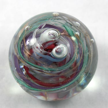 Vintage Studio Art Glass Paperweight Celestial Aventurine 