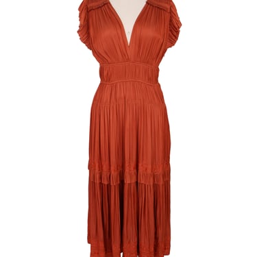 Ulla Johnson Pleated Embroidered Dress