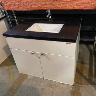 Floating Vanity with Black Stone Top