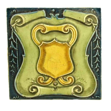 Antique Colorful Raised Shield 6 in. Square Wall Tile