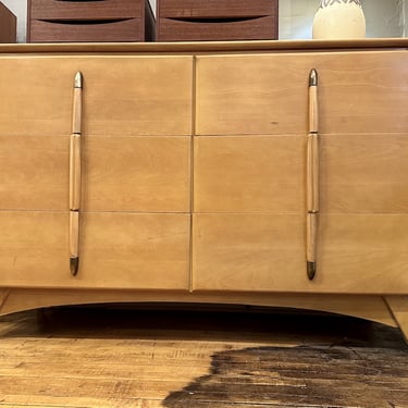 6 Drawer Side by Side Maple Dresser 1950s
