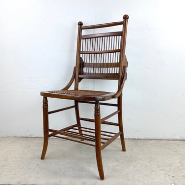 Vintage Spindle Back Cane Seat Dining Chair 