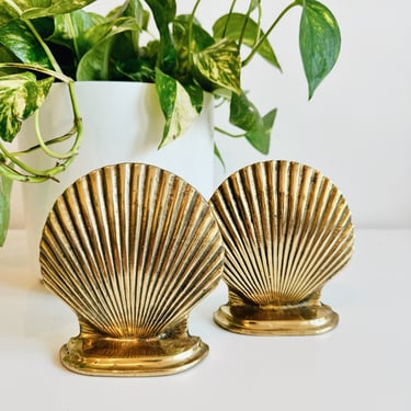 Pair of Brass Seashell Bookends