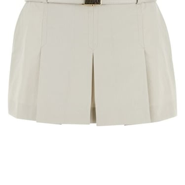 Miu Miu Woman Sand Gabardine Mini Skirt