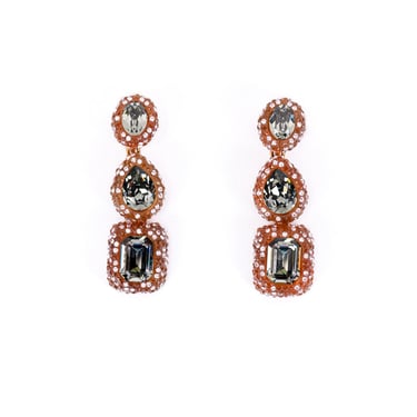 3-Tier Gem Drop Earrings