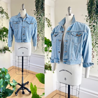 Vintage 1980s 1990s Jean Jacket | 80s 90s JORDACHE Blue Denim Cotton Light Wash Cropped Jacket (medium/large/x-large) 