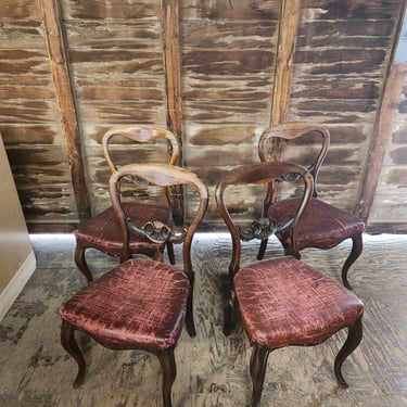 Set of 4 Antique Wood Chairs