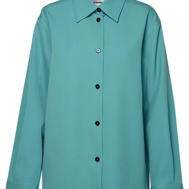 Jil Sander Turquoise Wool Shirt Woman