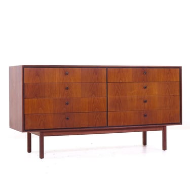 Jack Cartwright for Founders Mid Century Walnut 8 Drawer Lowboy Dresser - mcm 