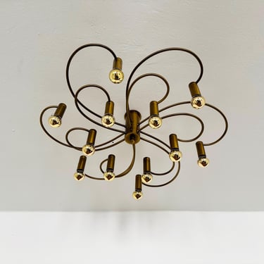 Large Mid-Century Modern Sputnik Flush Light by M-Design | 1970s 
