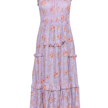 Rebecca Taylor - Lavender Floral Sleeveless Maxi Dress Sz 0