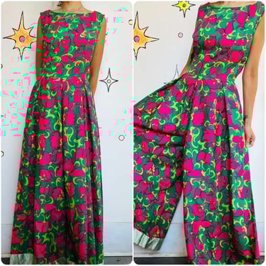 Vintage 60s 70s Tiger Morse Wide Leg Jumpsuit | Warhol Superstar Groovy | Size M 