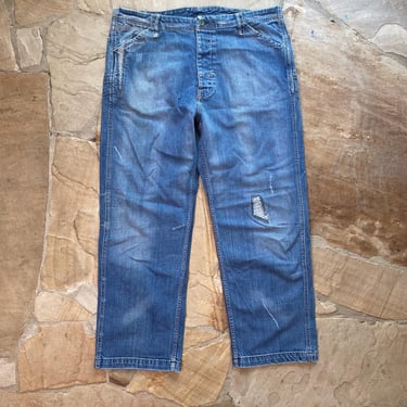 Polo Jeans Womens 40 Waist Wide Leg Cargo Utility Loose Fit Denim 40x32 