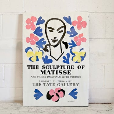 vintage french exhibition poster, “the sculpture of matisse” Tate gallery