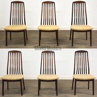 Danish Modern Rosewood Color Dining Chairs - Set of 6 