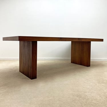 mid century Arthur Umanoff Dillingham walnut dining table expandable w 1 leaf 