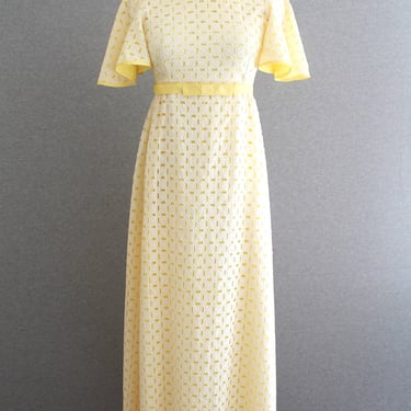 1960s - Buttercup - Eyelet over Yellow Lining - Metal Zipper - Estimated size XS 