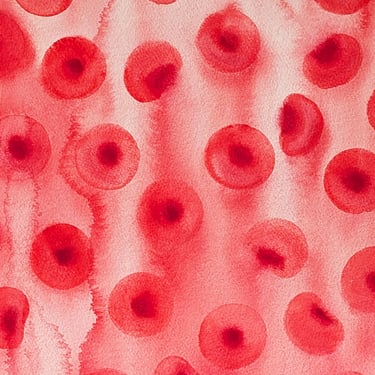 Flow - original watercolor painting of red blood cells 