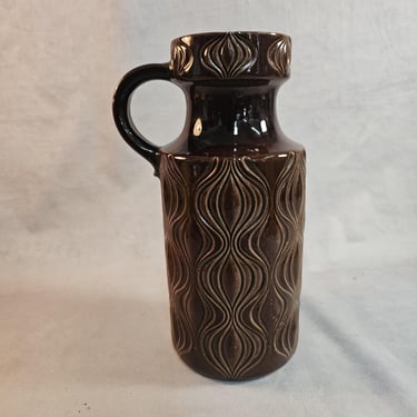 Scheurich Ceramic Brown Beige Onion Vase fat Lava Form 485 26 WGP pottery floor vase 