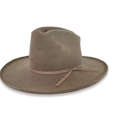 Vintage 1960s STOCKMAN Wide Brim Cowboy Hat ~ size 7 1/4 ~ Western ~ Pencil Curl ~ Fur Felt ~ Rancher ~ Horseshow Crease 