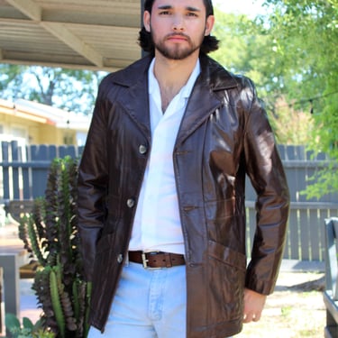 70s Sears The Leather Shop レザージャケット Vintage 70s Sears The Leather Shop Biker Jacket Genuine Size 42
