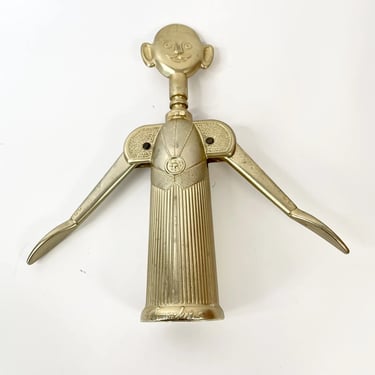 Vintage Brass Fish Bottle Opener/Corkscrew