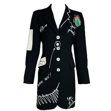 MOSCHINO Couture Whimsically Notated Designer's Coat