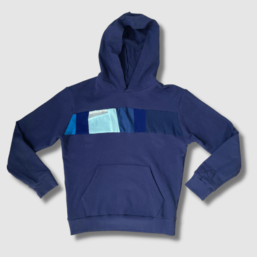 preloved blue "striped re-roll" hoodie xs