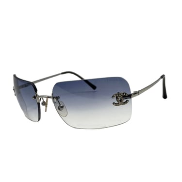 Chanel Blue Rhinestone Sunglasses