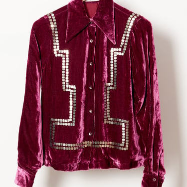 Dolly Plum Velvet Shirt