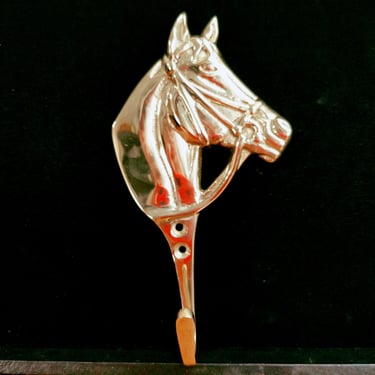 Vintage GATCO Solid Brass Hook | Horse Head with Rein | San Francisco | Taiwan 